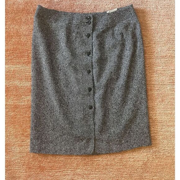 Vintage Made in USA Talbots Women's Wool Blend Button Down Lined Skirt Size 16 - Picture 1 of 8